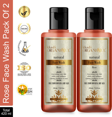 khadi ORGANIQUE Rose  Free From Rough & Dry Skin Face Wash(420 ml)