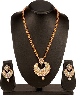 Rhymee Alloy Gold-plated White, Gold Jewellery Set(Pack of 1)
