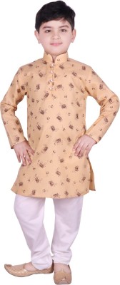 SG YUVRAJ Boys Festive & Party Kurta and Pyjama Set(Gold Pack of 1)