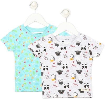 GINI JONY Boys Printed Cotton Blend T ShirtMulticolor Pack of 2