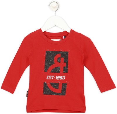 Gini Jony Boys Printed Cotton Blend T ShirtRed Pack of 1