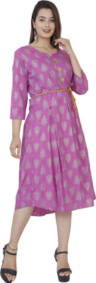 Ruchika Creation Women Printed Anarkali Kurta(Beige)