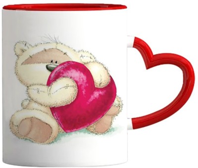 Flipkart SmartBuy Teddy Heart Valentine Ceramic Coffee Mug(330 ml)