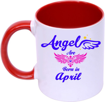 Shieldsmore Angel Are Born In April Ceramic Ceramic Coffee Mug(325 ml)