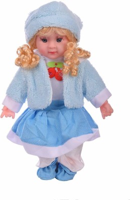dhavl Soft Girl Singing Songs Princess Good Looking Musical Baby Doll Toy for Girls(Blue)