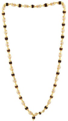Minprice Rudraksha and Crystal Mala With 1 Gram Gold Plated Cap Beads Gold-plated Plated Alloy Chain