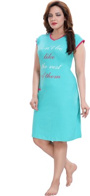 lovenote Women Nightshirts(Light Blue)