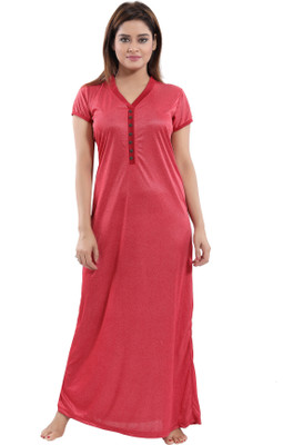 Glam World Women Nighty(Red)