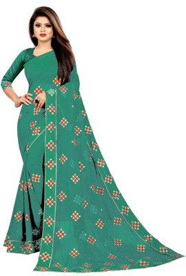 ZUUL Printed Bollywood Georgette Saree(Light Green)