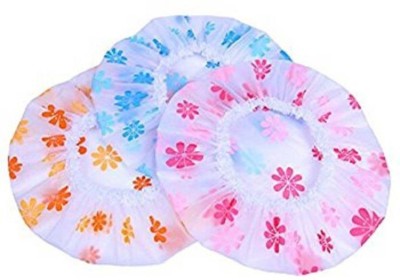 Glamezone Set of 3 Premium Quality Reusable Printed Shower Cap With Elastic Band