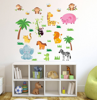 Littlebuds 80 cm Animals Removable Sticker(Pack of 1)