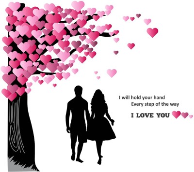 Wallzone 70 cm I Love You Extra Large Vinyl Wallsticker( 100 cm x 80 cm) Self Adhesive Sticker(Pack of 1)