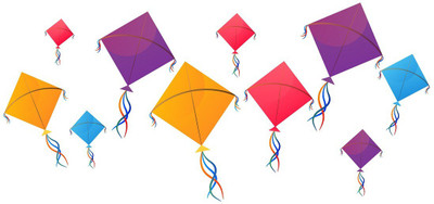 Littlebuds 110 cm Kite Removable Sticker(Pack of 1)
