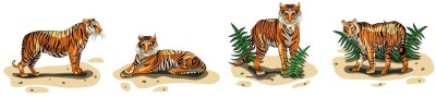 Littlebuds 160 cm Tigers Removable Sticker(Pack of 1)