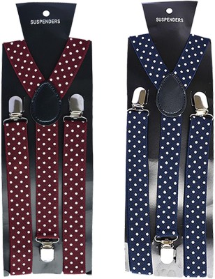 SunShopping Y- Back Suspenders for Men, Boys(Blue, Maroon)