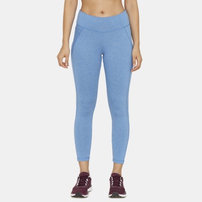 Zelocity by Zivame Solid Women Blue Tights