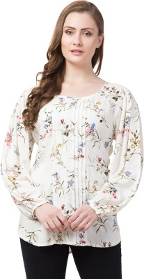 Cwtch Casual Full Sleeve Floral Print Women Multicolor, White Top