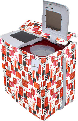 KUBER INDUSTRIES Semi-Automatic Washing Machine  Cover(Width: 82 cm, White & Maroon)