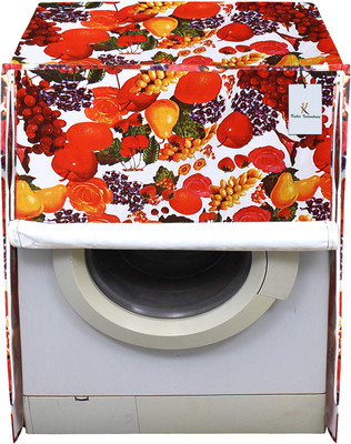 KUBER INDUSTRIES Front Loading Washing Machine  Cover(Width: 65 cm, Red & White)