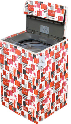 KUBER INDUSTRIES Top Loading Washing Machine  Cover(Width: 60 cm, White & Maroon)