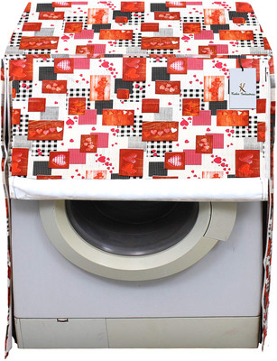 KUBER INDUSTRIES Front Loading Washing Machine  Cover(Width: 65 cm, White & Maroon)