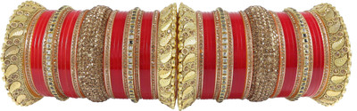 Zulka Get Your Traditions Plastic Zircon Bangle Set(Pack of 50)