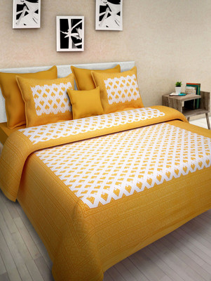 Gangaur Fashion Cotton Double Flat 180 TC Motifs Bedsheet(Pack of 1, Multicolor)