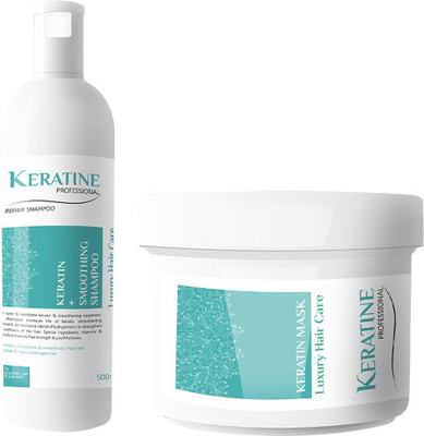 KERATINE PROFESSIONAL Smoothing Shampoo + Luxky Mask (Combo Set)(2 Items in the set)