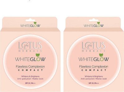 LOTUS WHITEGLOW FLAWLESS COMPLEXION COMPACT ( Pack Of 2 ) Compact(Ivory, ( Pack of 2 ), 20 g)