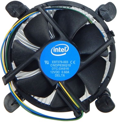 HexaGear Intel Stock Fan | CPU Cooling Fan with Aluminium, Aluminum Heatsink | For Socket LGA 1155/1150/ 1156 | compatible Cooler for i3, i5, i7 processor (Black) Cooler(Black)