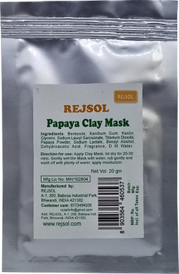 REJSOL PAPAYA CLAY CLAY MASK 20 gm Sachet 10 Nos…(100 g)