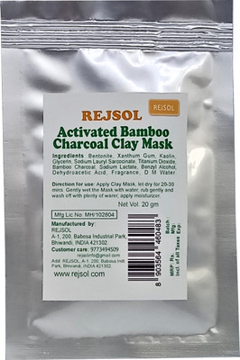REJSOL ACTIVATED BAMBOO CHARCOAL CLAY MASK 20 gm Sachet 10 Nos(200 g)