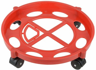 SKY VOGUE Heavy Weight Plastic Gas Trolley Gas Stand Gas Cylinder Trolley(Red)