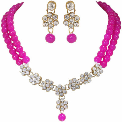 CATALYST Alloy Gold-plated Pink, White Jewellery Set(Pack of 1)