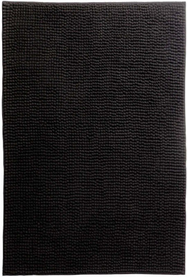 IKEA Polyester Bathroom Mat(Black, Medium)