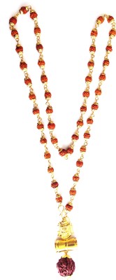 Khushal gold plated Designer lord shiv Damru/trishul OM design Pendant Gold-plated CAP RUDRAKSHA MALA Pendant Set For Men & Women Gold-plated Brass, Alloy Pendant Set