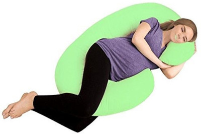 Texlux Luxurious Neck Shoulder Back Belly Hips Knee Support C Shape Microfibre Solid Pregnancy Pillow Pack of 1(Light Green)