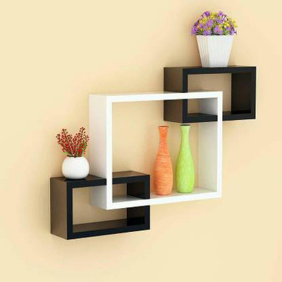 FUTURE GENERATION V GROUP Wooden Wall Shelf(Number of Shelves - 3, Brown, White)
