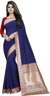 VJP Enterprise Self Design Bollywood Georgette Saree(Blue)