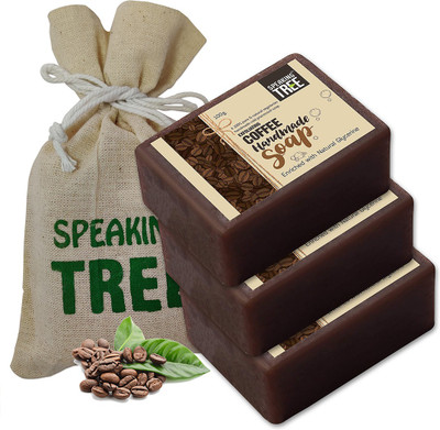 Speaking tree Exfoliating Coffee Handmade Soap - 100gms each (Pack of 3)(300 g)