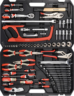 YATO YT-38911 Socket Set 1/4Inch , 1/2Inch Tool kit that has been developed to meet the needs of specialized automotive and mechanical services Socket Set(Pack of 79)