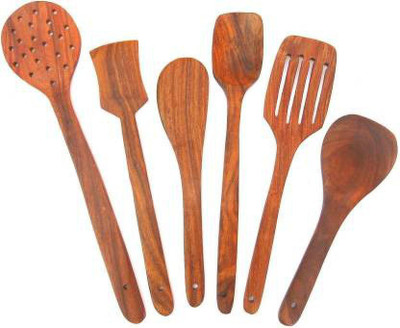 CRAFT COTTAGE 6-spoon set Wooden Serving Spoon(Pack of 1)