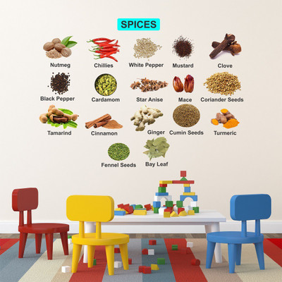 Wallzone 90 cm Spices Removable Sticker(Pack of 1)