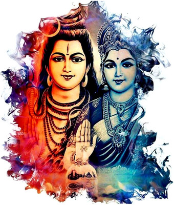 DivineDesigns 58 cm Shiv Ji Blue Sticker Self Adhesive Sticker(Pack of 1)