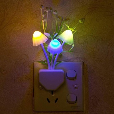 Ziggy Automatic Auto On/Off Magic LED Sensor Color Changing Light Romantic Bedroom Dream Night Lamp Table Lamp Home Décor Mushroom Light Lamp Multicolor (Pack Of 1) Night Lamp(10 cm, White)