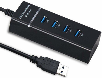 spincart 4 Port USB 3.0 Hub High Speed Data Transfer Charging Station For Laptop PC HUB- 303 USB Hub(Black)