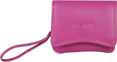 Calfnero Women Pink Genuine Leather Wallet(8 Card Slots)