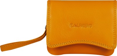 Calfnero Women Yellow Genuine Leather Wallet(8 Card Slots)