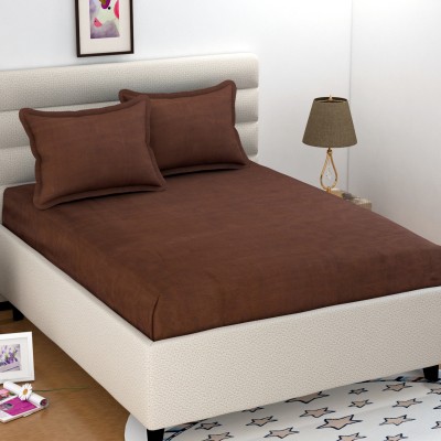 Divine Homes 144 TC Polycotton Double Solid Flat Bedsheet(Pack of 1, Coffee)