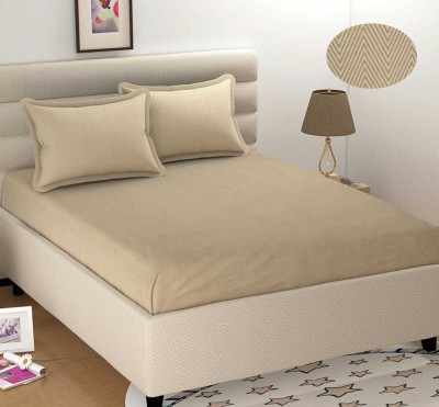Divine Homes 144 TC Polycotton Double Solid Flat Bedsheet(Pack of 1, Beige)